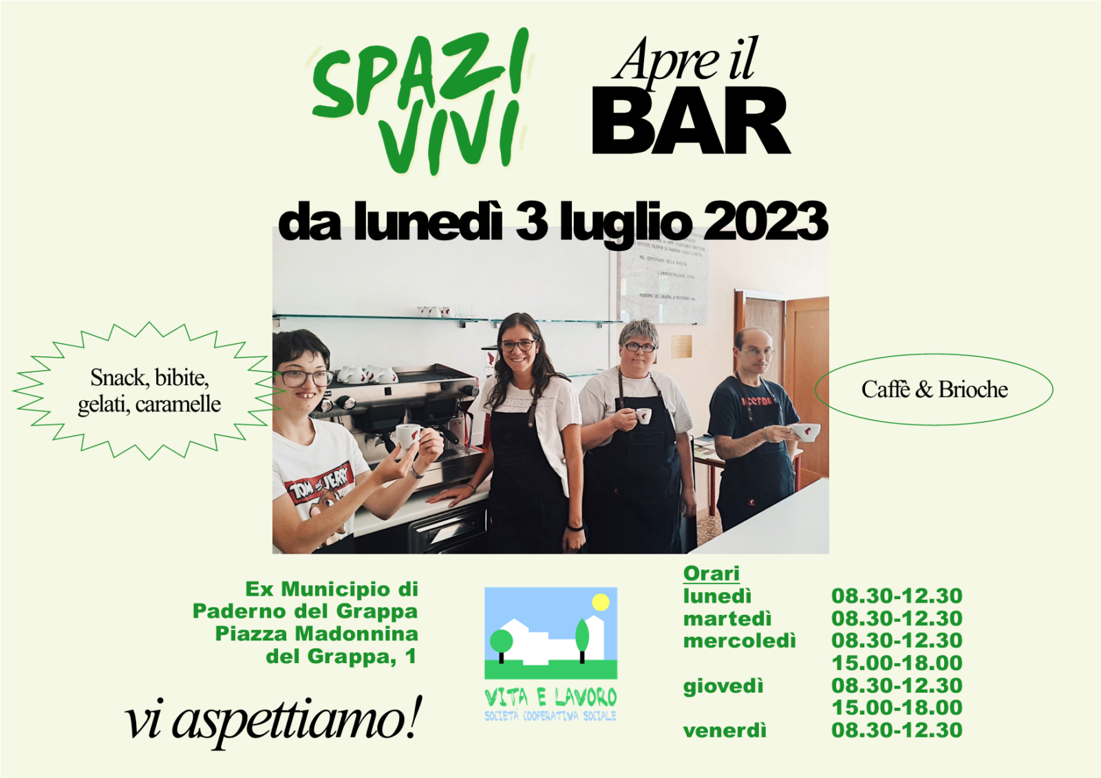 L’UET Spazi Vivi apre il bar